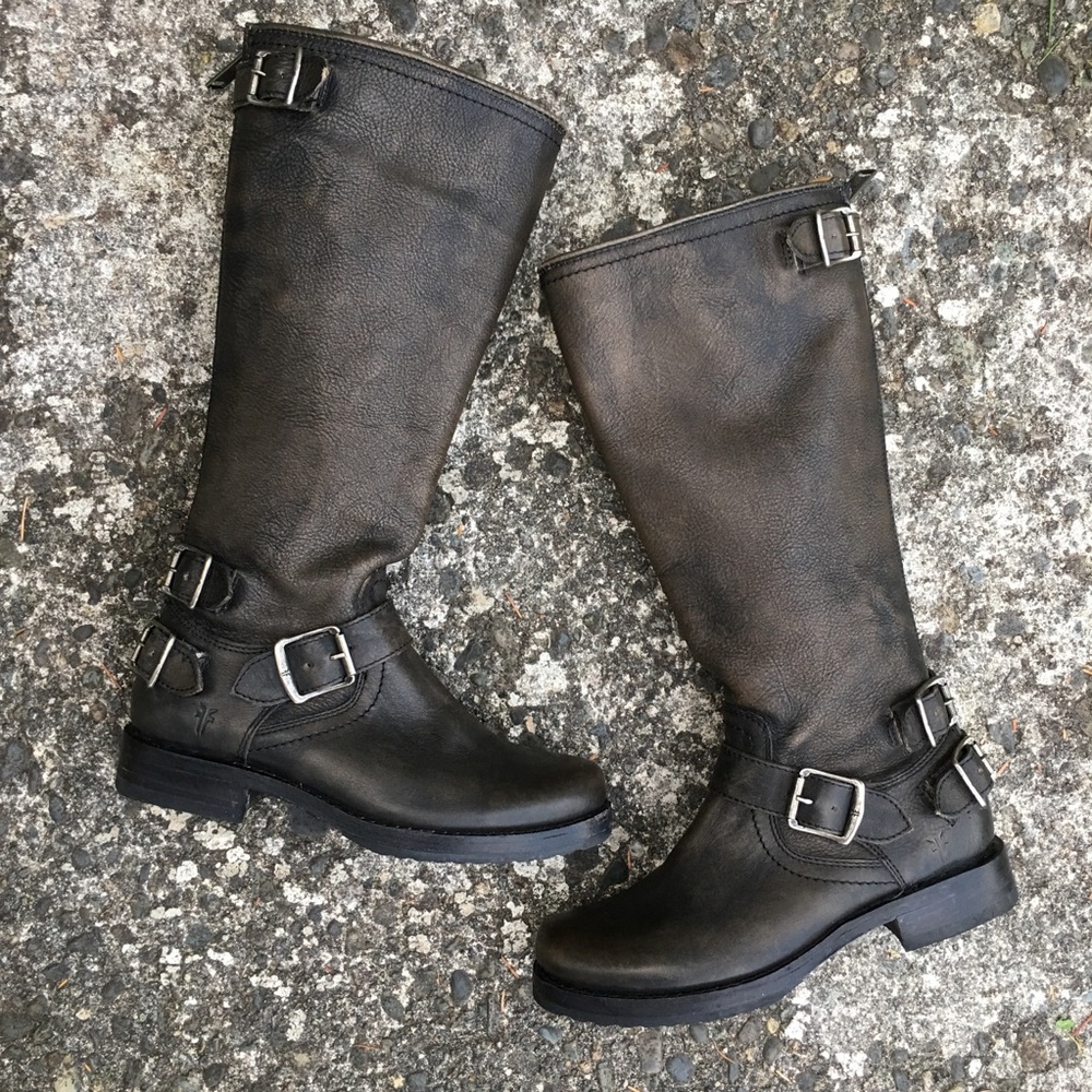 Frye Tall Veronica Black Back Zipper